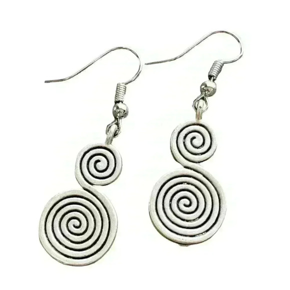 Spiral earrings dangle bohemian boho geometric earrings for women - Picture 2 of 11